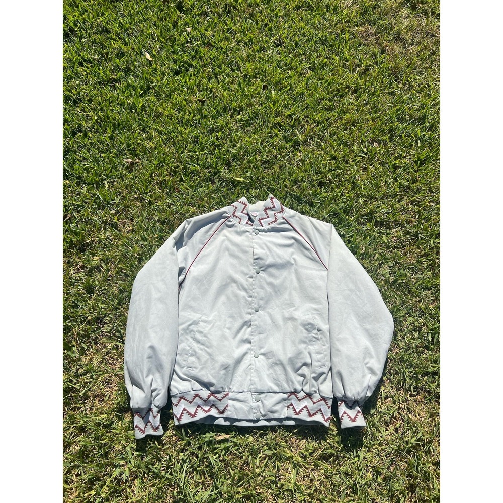 Vintage Weastern Aztec Bomber Jacket Snap Button Mens Large - Picture 3 of 6
